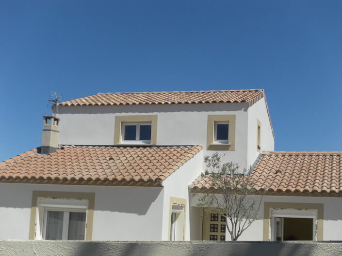 Surélévation avec enduit extérieur